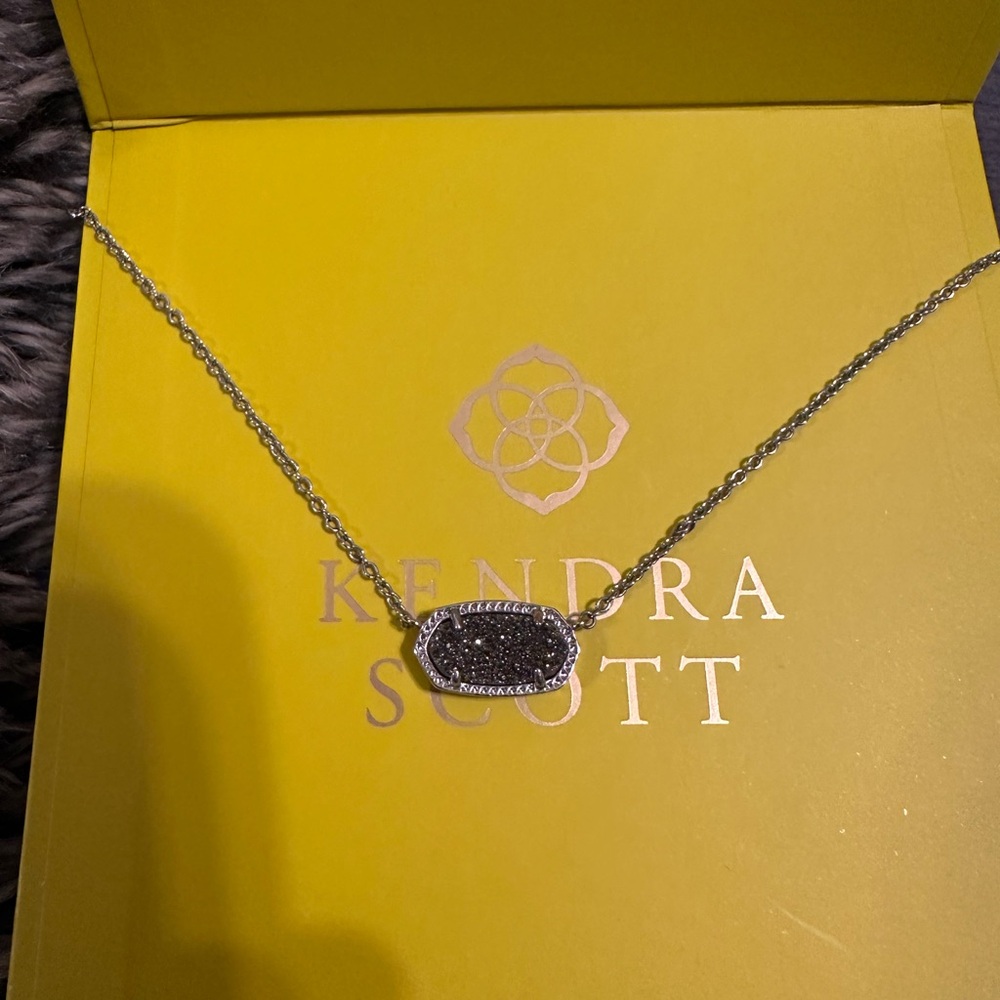 Kendra Scott Silver Necklace with Geometric Pendant